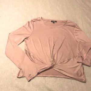 Dusty rose top. Large. Thumb holes. Crop top